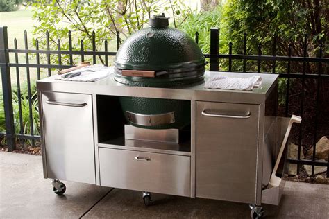 stainless steel cabinets for green egg|big green egg side tables.